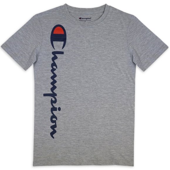 Champion  Boys Vertical Script Logo Short Sleeve Athletic T-Shirt, Size M - Picture 1 of 4
